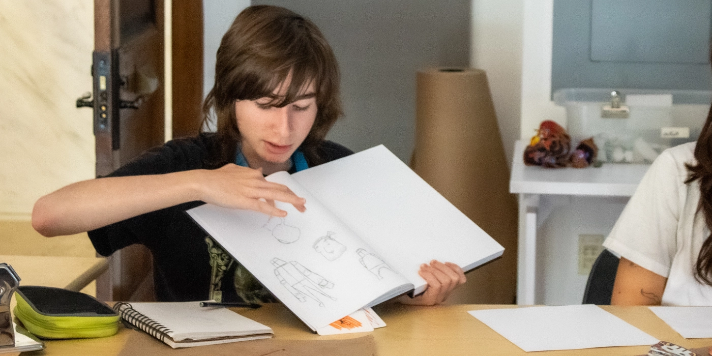 A student sharing work