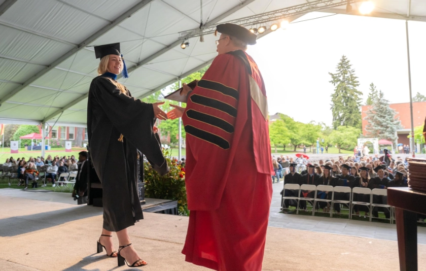 Person receiving diploma
