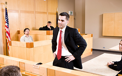 Students practice in the moot courtroom