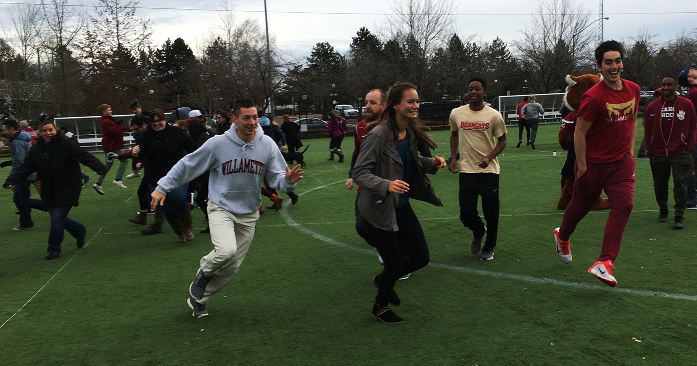 Students and staff scatter after photo shoot