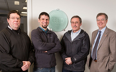 LEED team with award