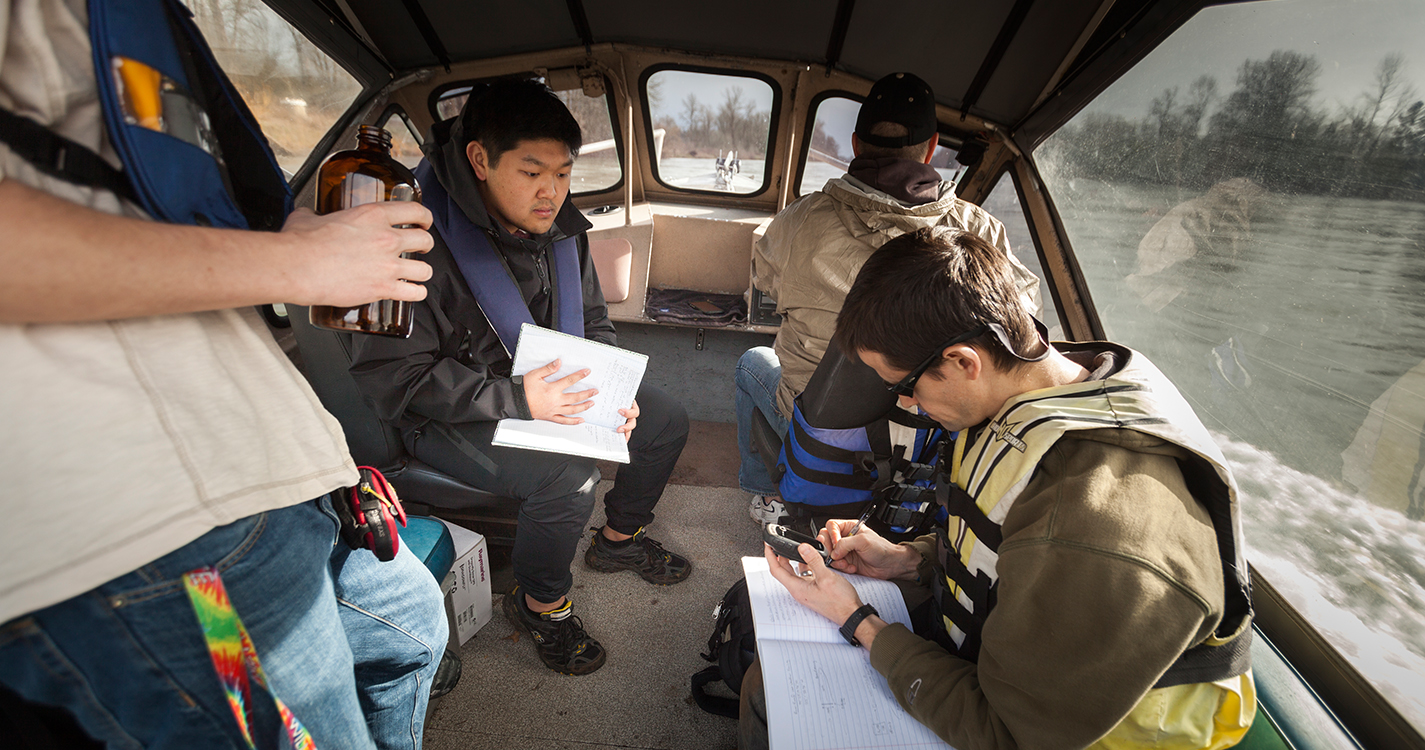 David Griffith and students researching