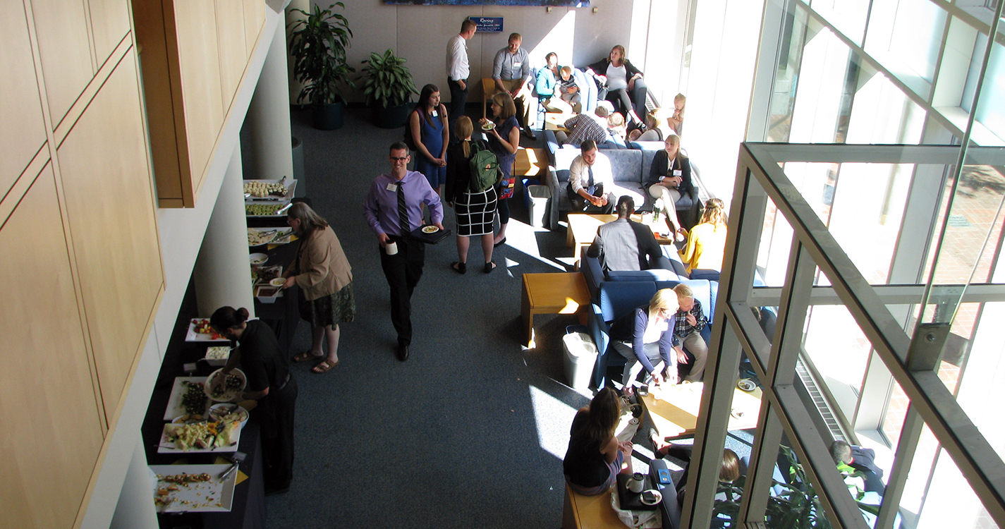 Members of the Class of 2020 enjoyed a reception with family members during their week of orientation in mid-August. 