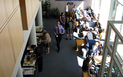 Members of the Class of 2020 enjoyed a reception with family members during their week of orientation in mid-August. 