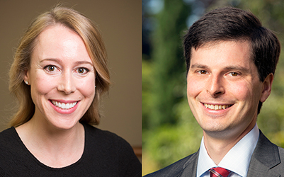 Law Professors Karen Sandrik and Peter Molk received university awards at the Willamette University convocation ceremony this week. 