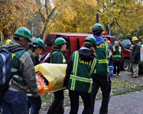 students participate in safety drill