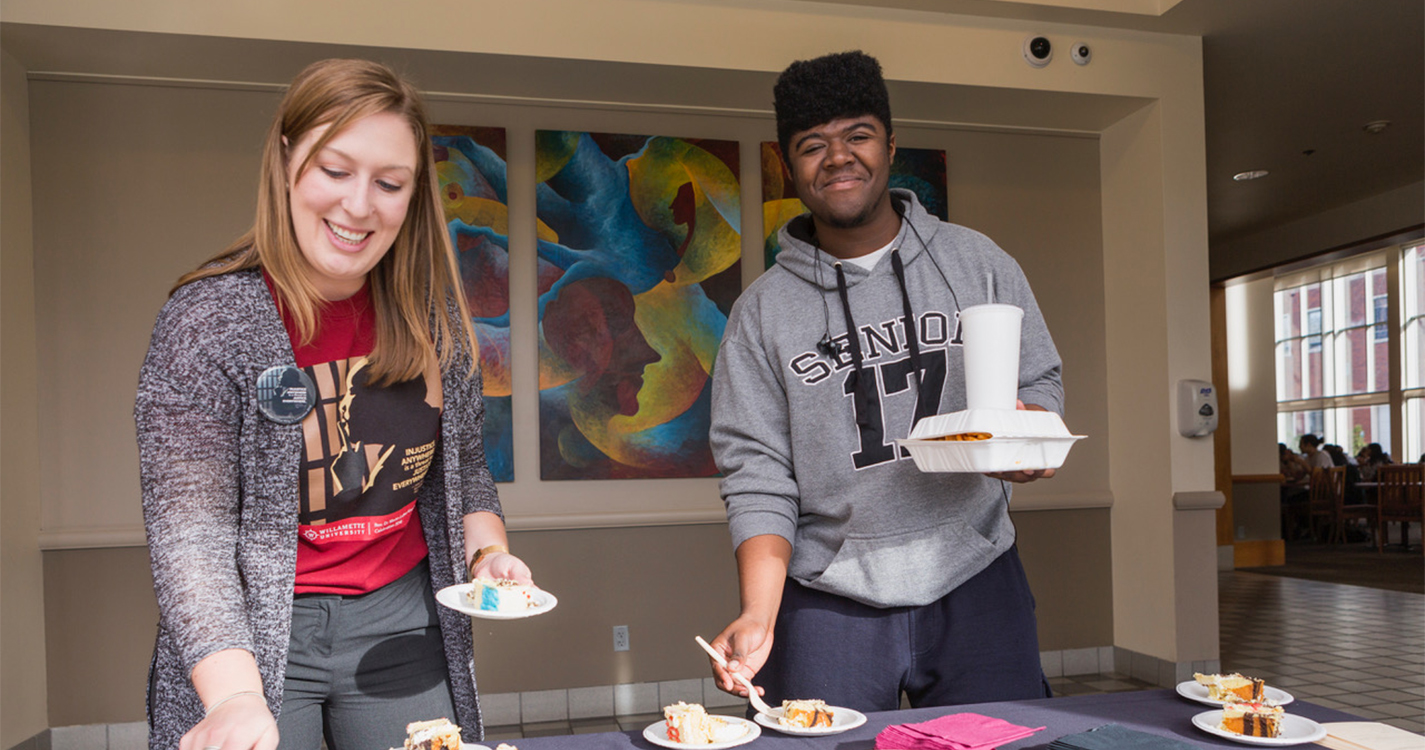 Bearcats get cake at an MLK week information table