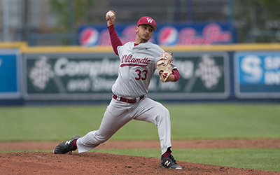 Matt Steindorf throws a pitch in the regional championship