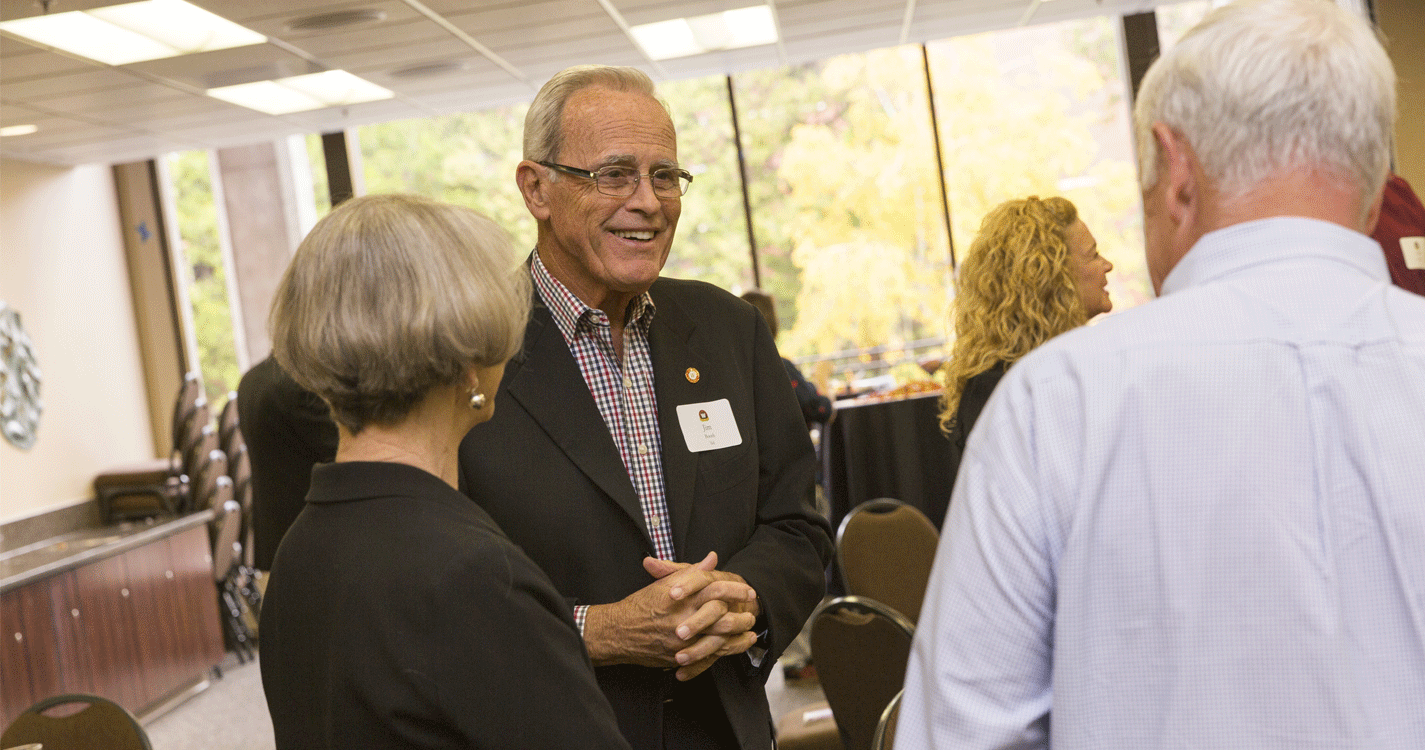 Jim Booth chats with hall of fame guests