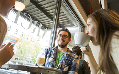 Students at coffee house 