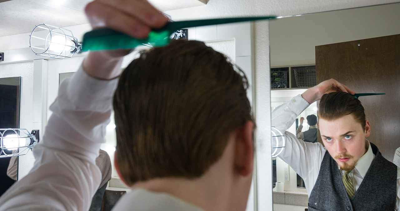 Actor getting ready to go onstage