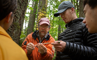 Students work with Professor of Environmental Science Joe Bowersox