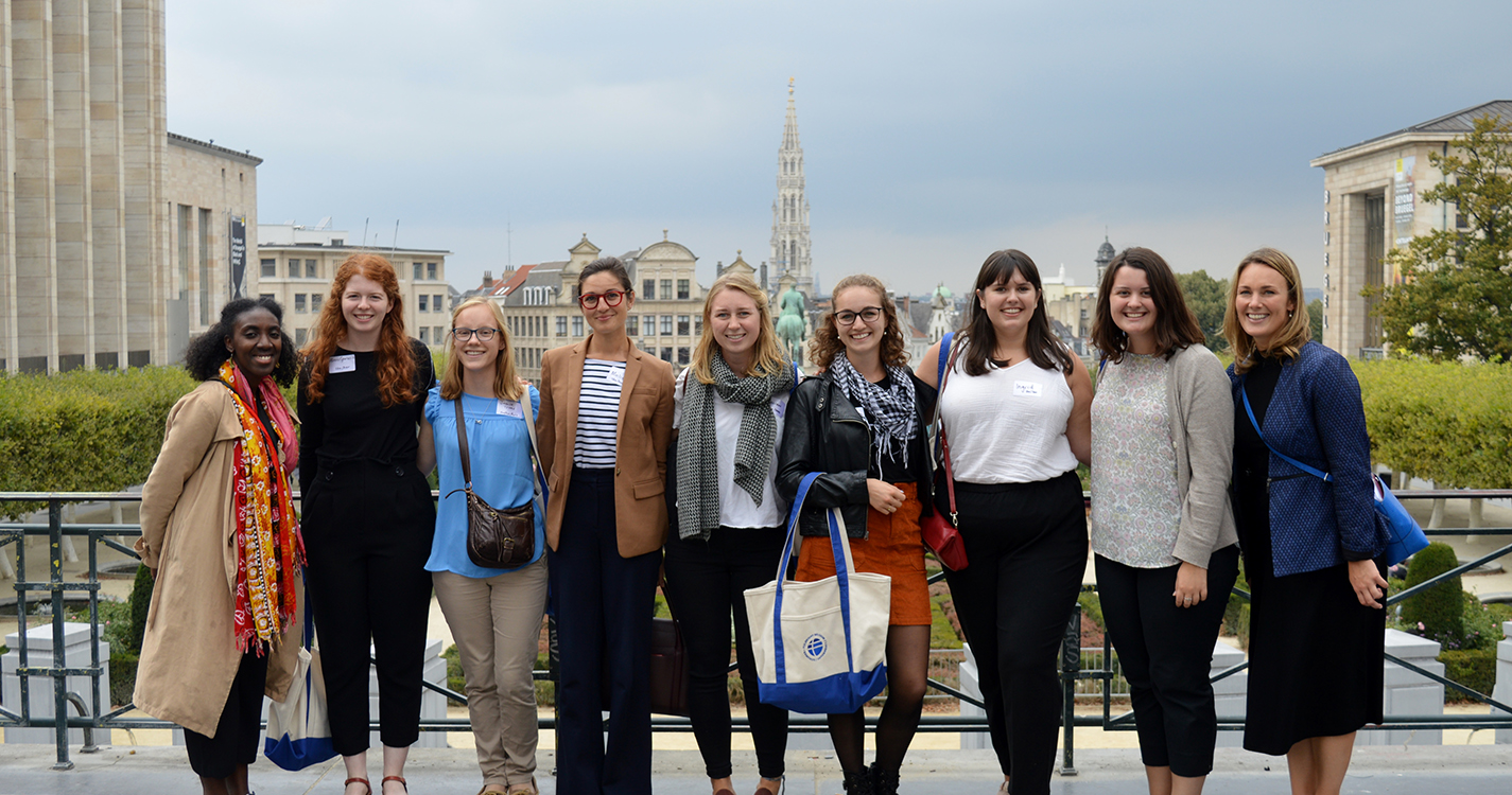 Gjurasic, grantees and Fulbright Commission staff at an orientation in Brusselsoto via the Fulbright Commission. 