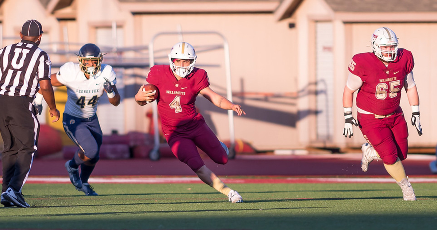 Football player makes a cut with the ball