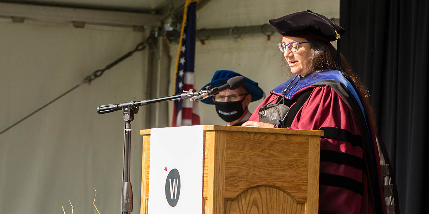 Dean Feingold welcomed the new students to campus.