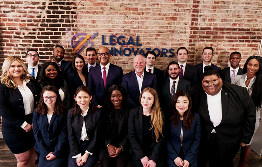 Legal Innovators Co-Founders, Jonathan Greenblatt and Bryan Parker, with team and inaugural class.