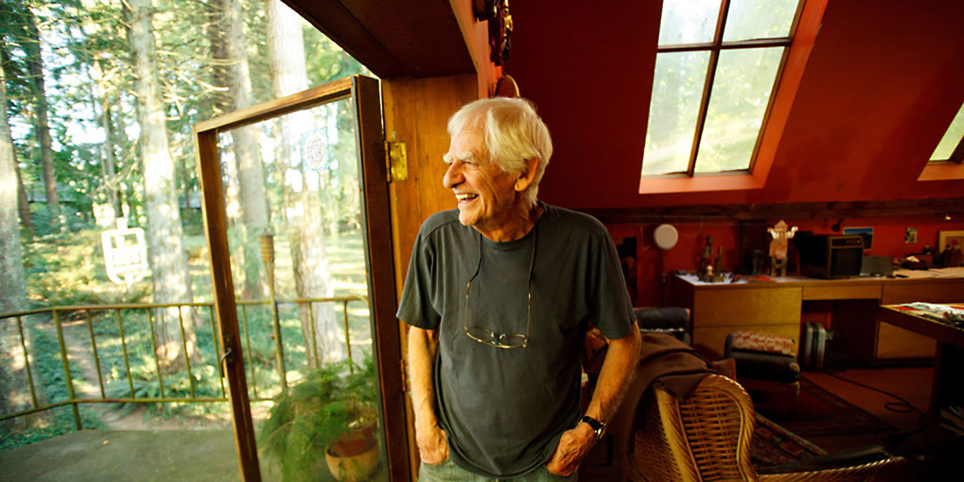 Lee Kelly stands in his studio