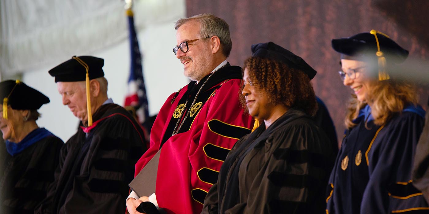 President Thorsett at commencement