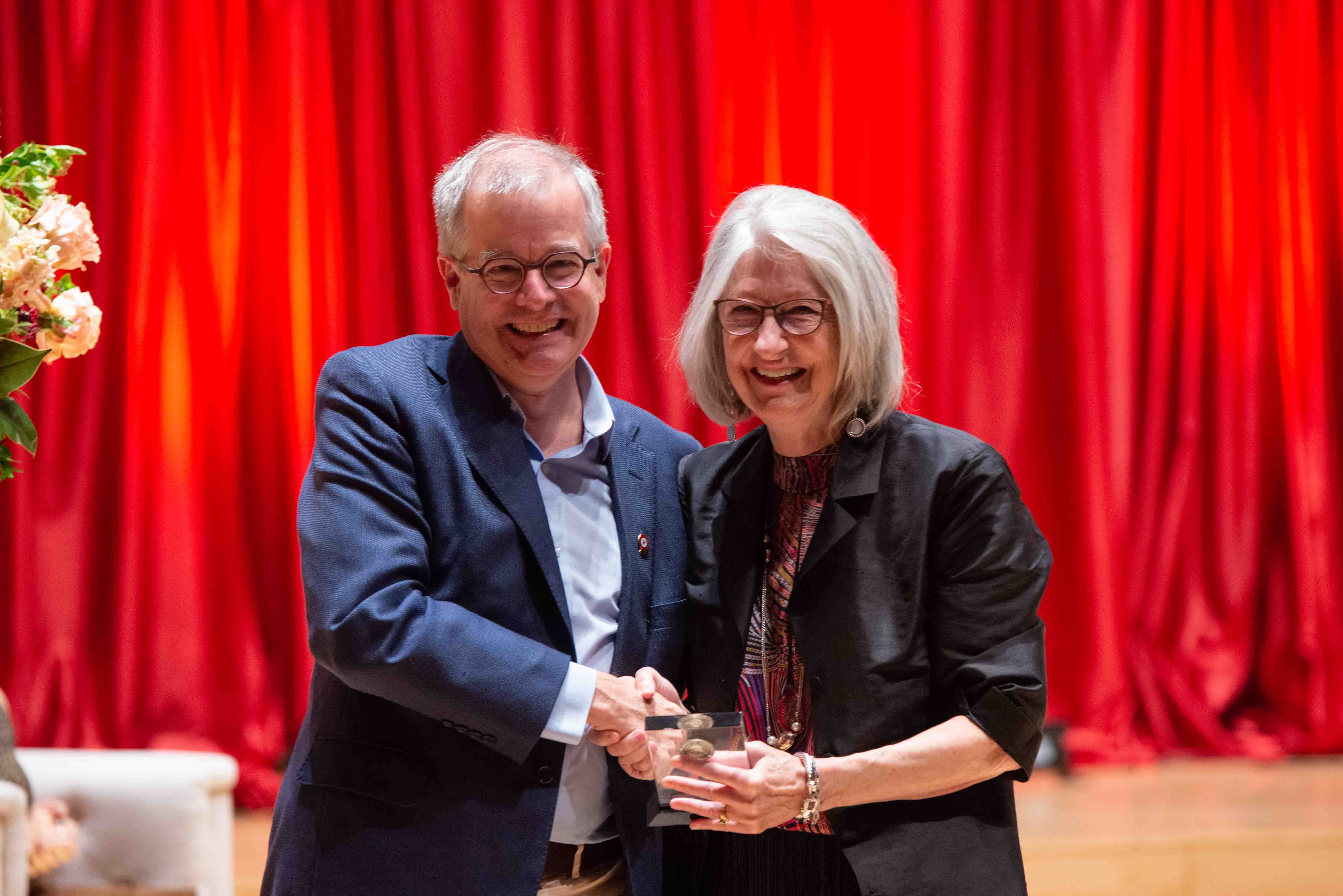 Mary Hughes with President Thorsett