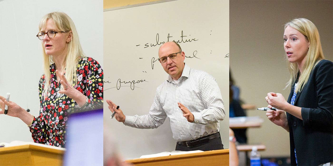 Professors Caroline Davidson, Paul Diller, and Karen Sandrik