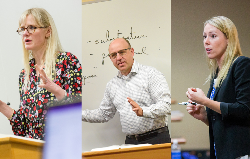 Professors Caroline Davidson, Paul Diller, and Karen Sandrik