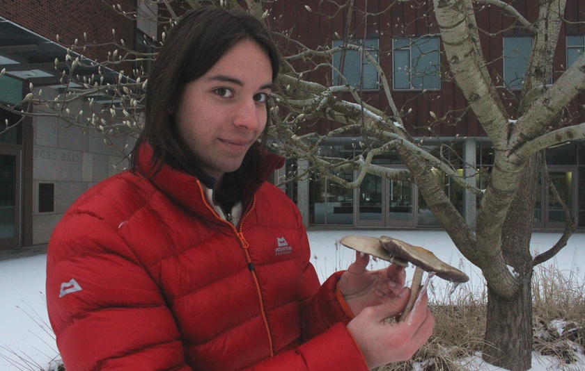 Henry Dalton holding a fungus