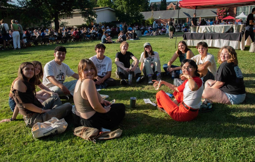 A group of students during orientation