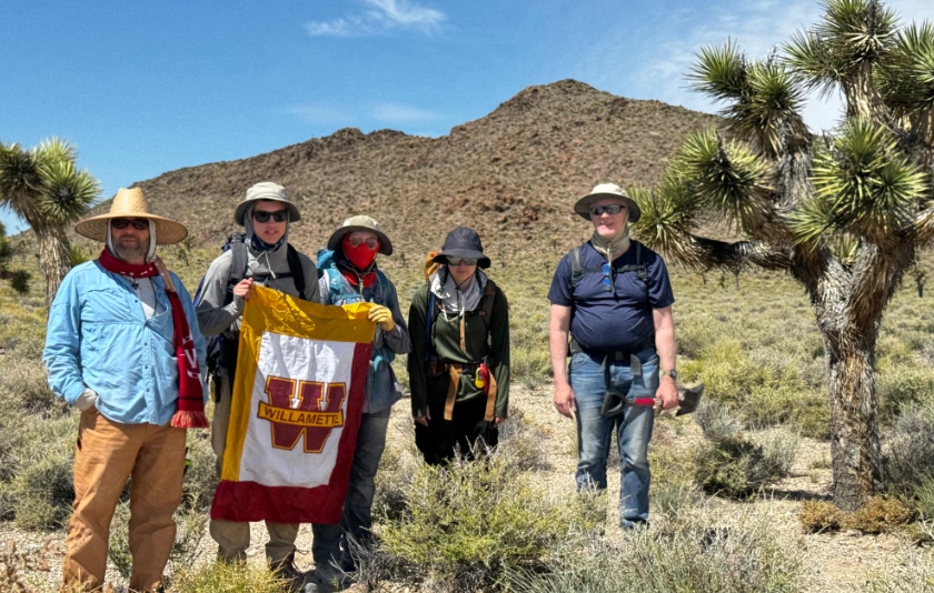 Students and faculty studying Joshua trees