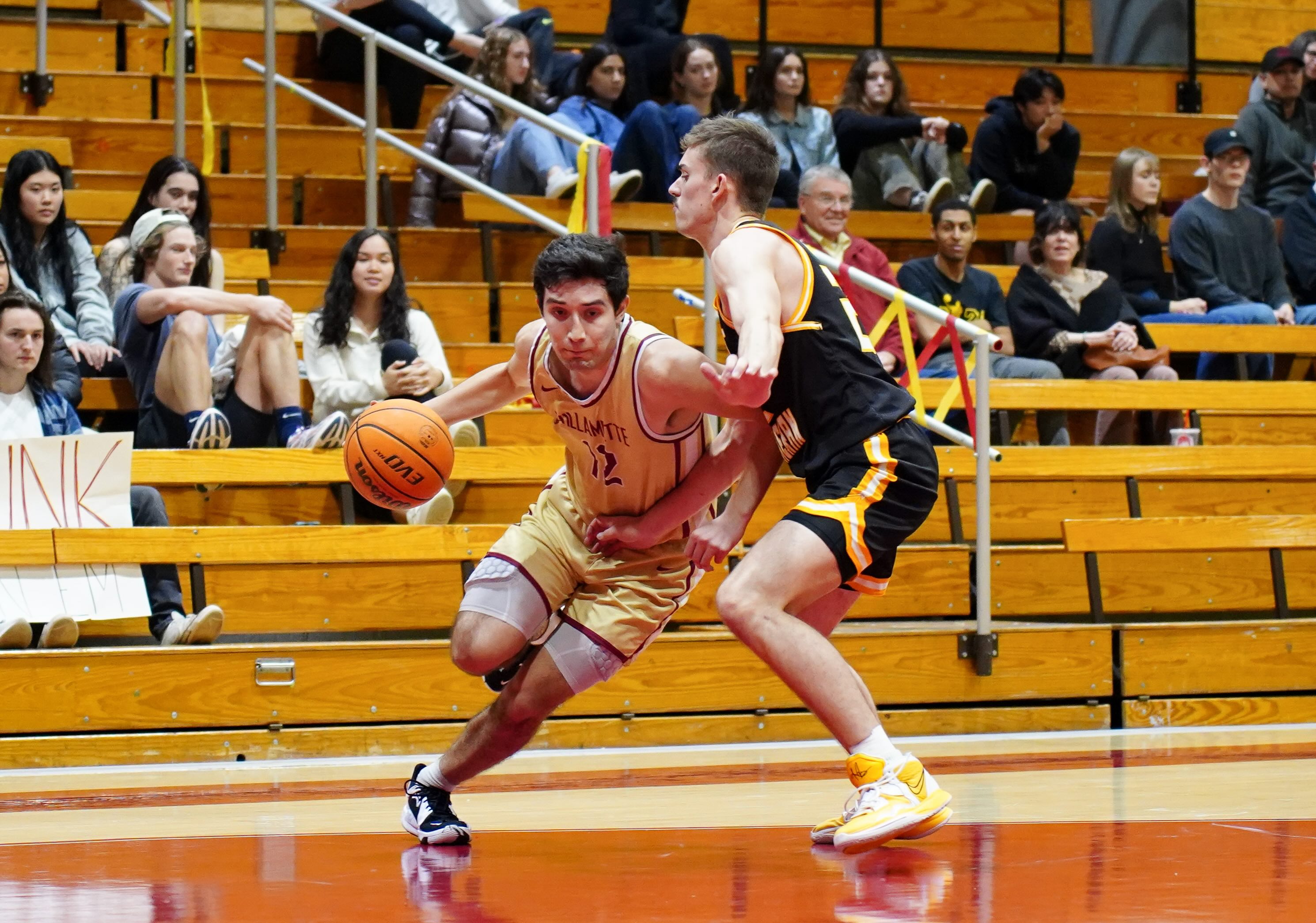 Perez plays against Pacific Lutheran University in 2023.