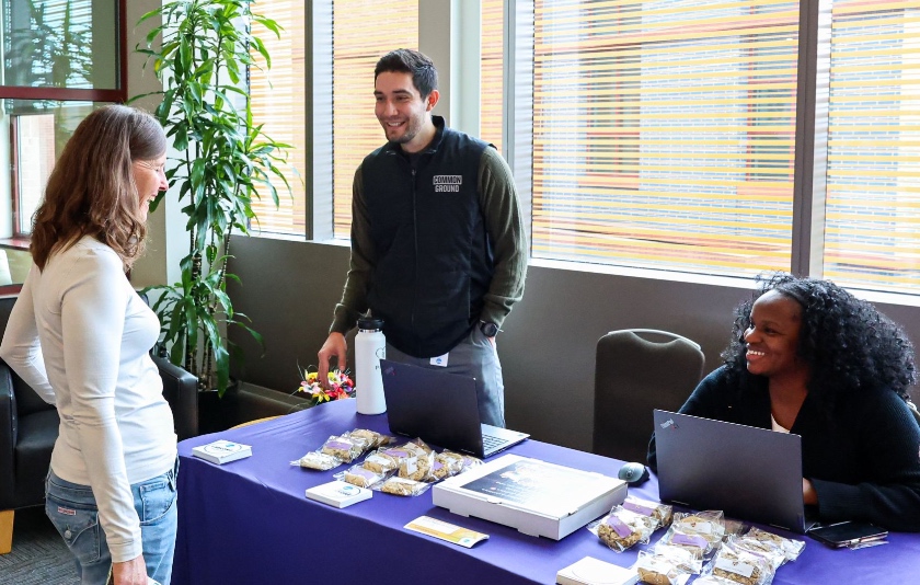 Josh Perez at a table at the NCAA Inclusion Event