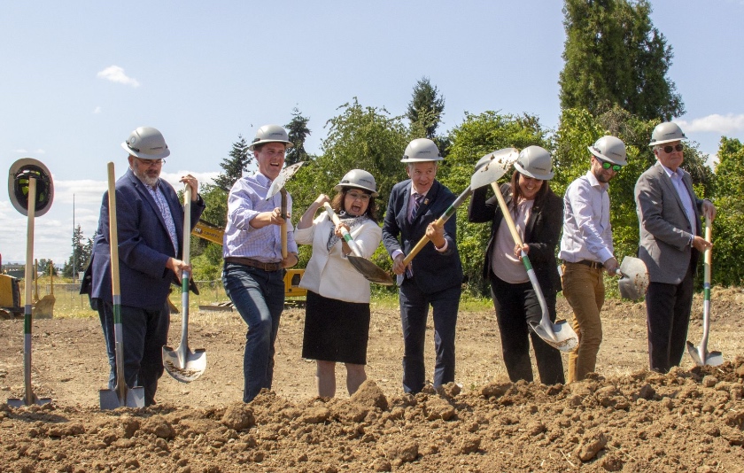 Michael Gay at a groundbreaking ceremony for a mental health center in Salem.