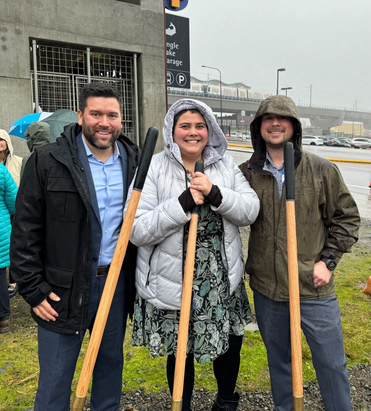 Robin Tatsuda and Jordan Rash at the groundbreaking