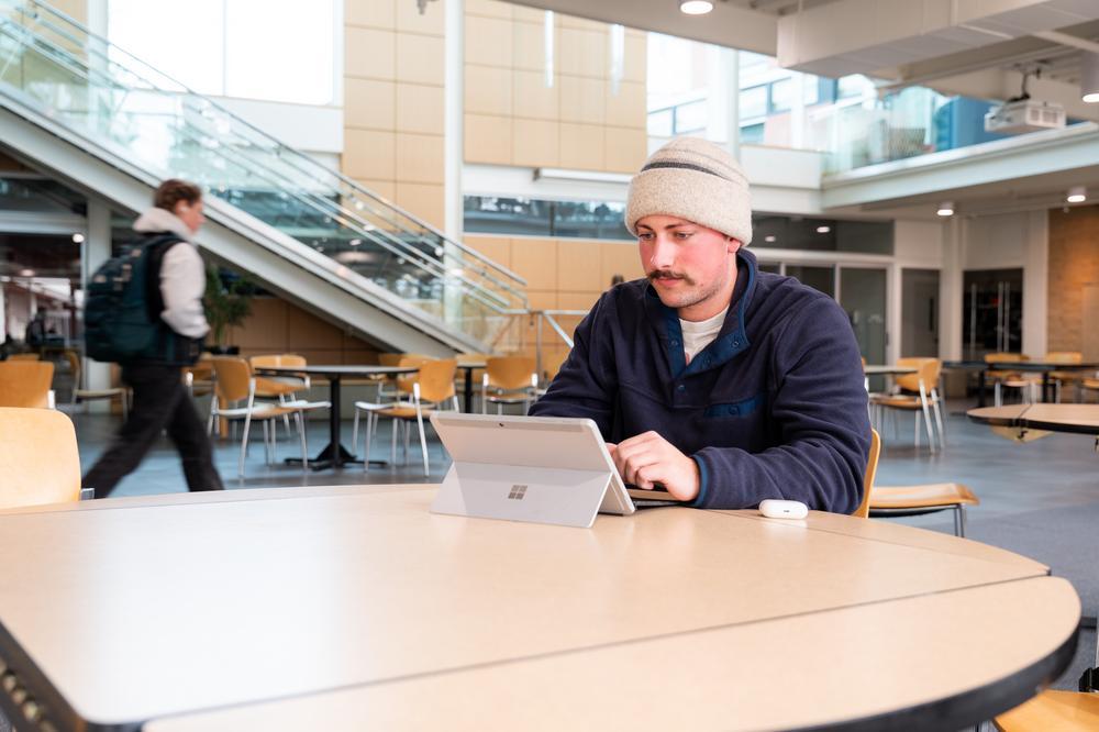 A student at a computer