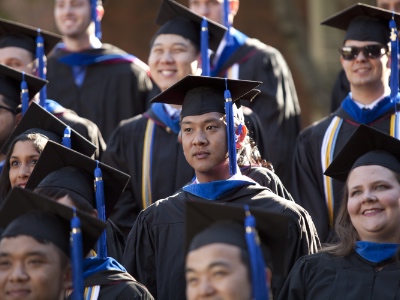 People in graduation regalia