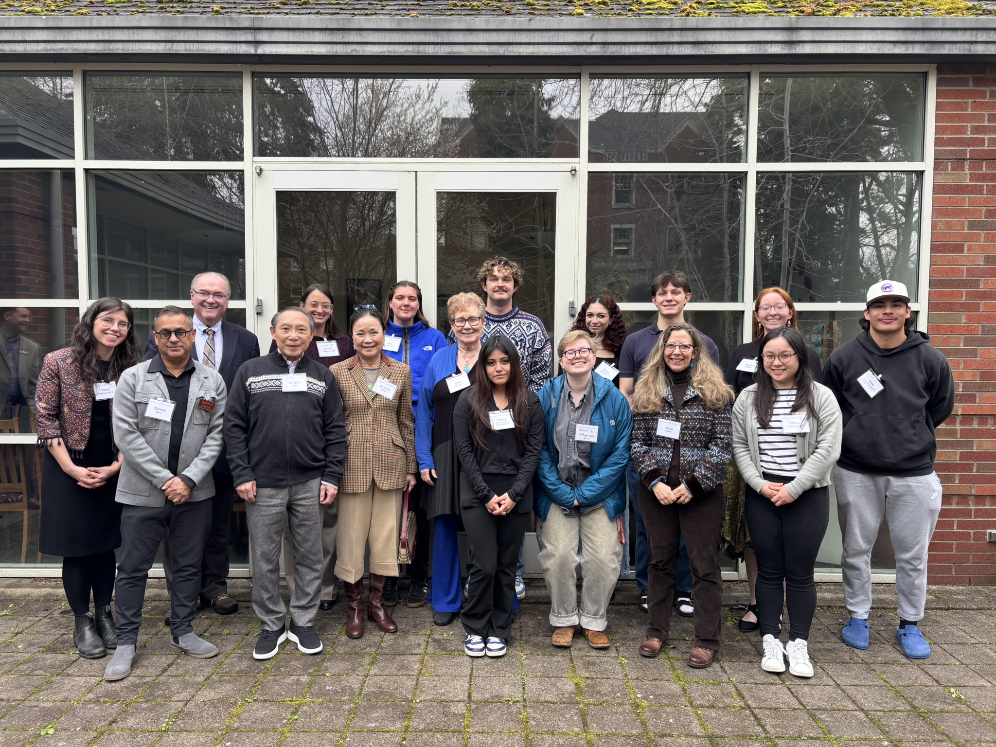 A group photo of Jeff Heatherington with public health students and faculty