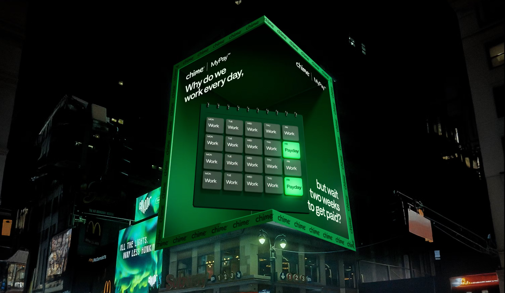 A campaign for Chime designed by Xue