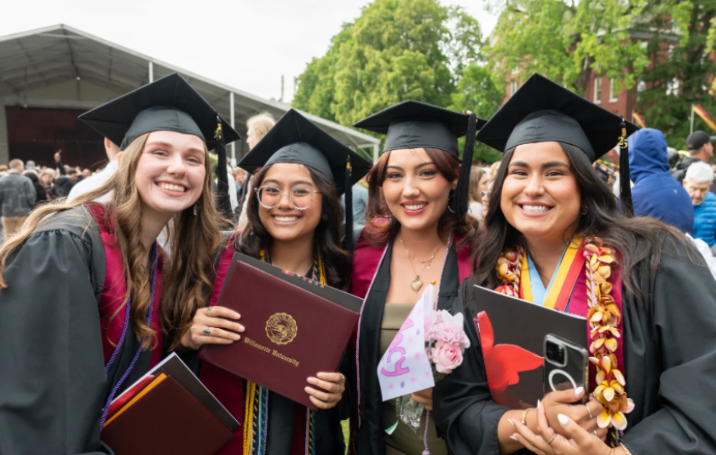Students celebrating at commencement