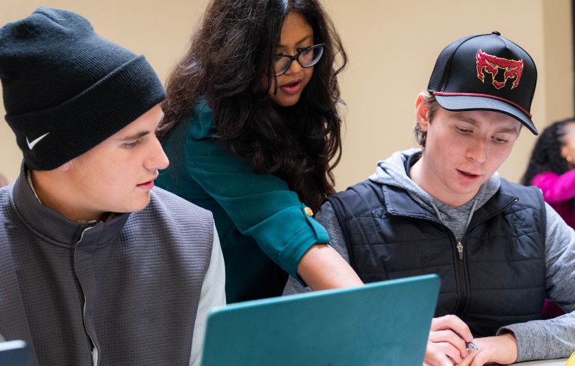 Students and a professor in class