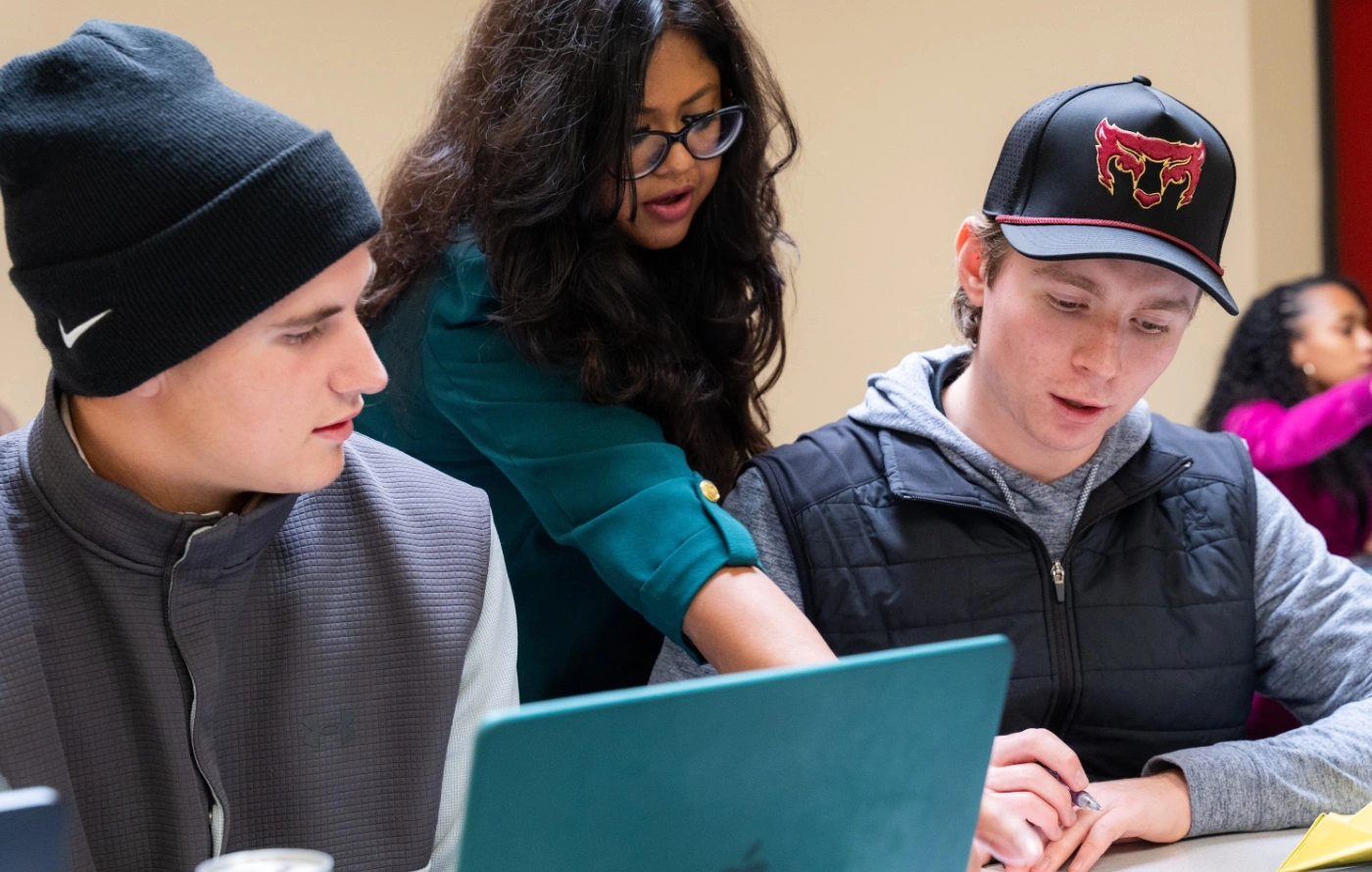 Students and a professor in class