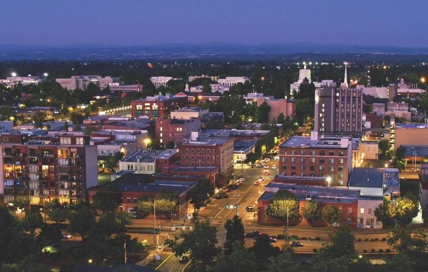 An aerial view of Salem