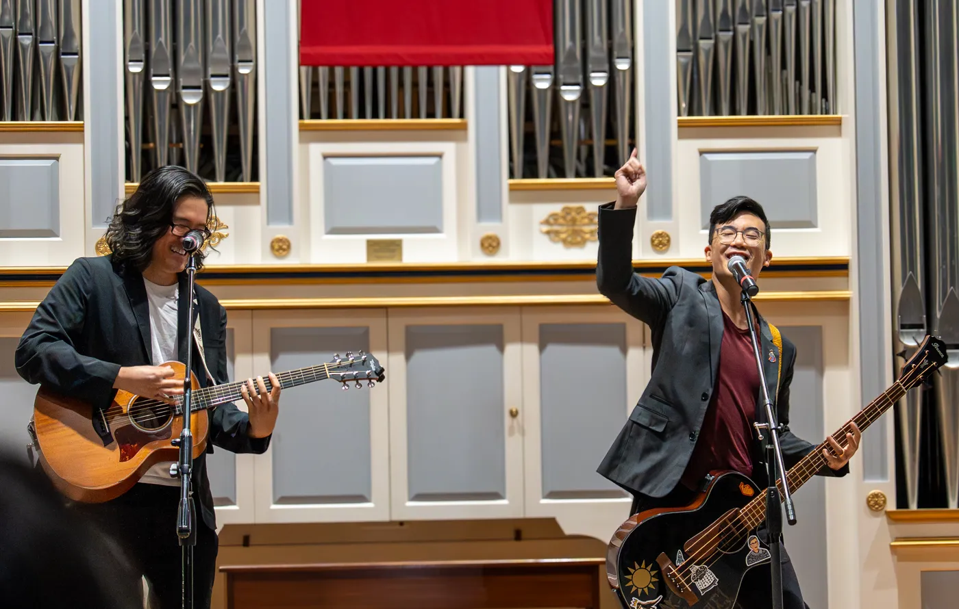 The Slants performing on stage