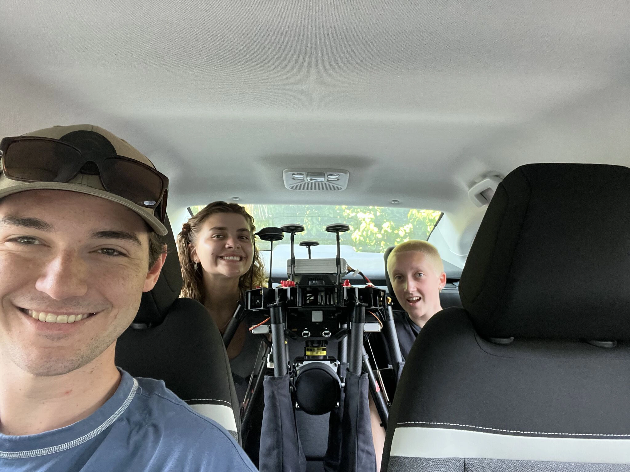 Three people in a car