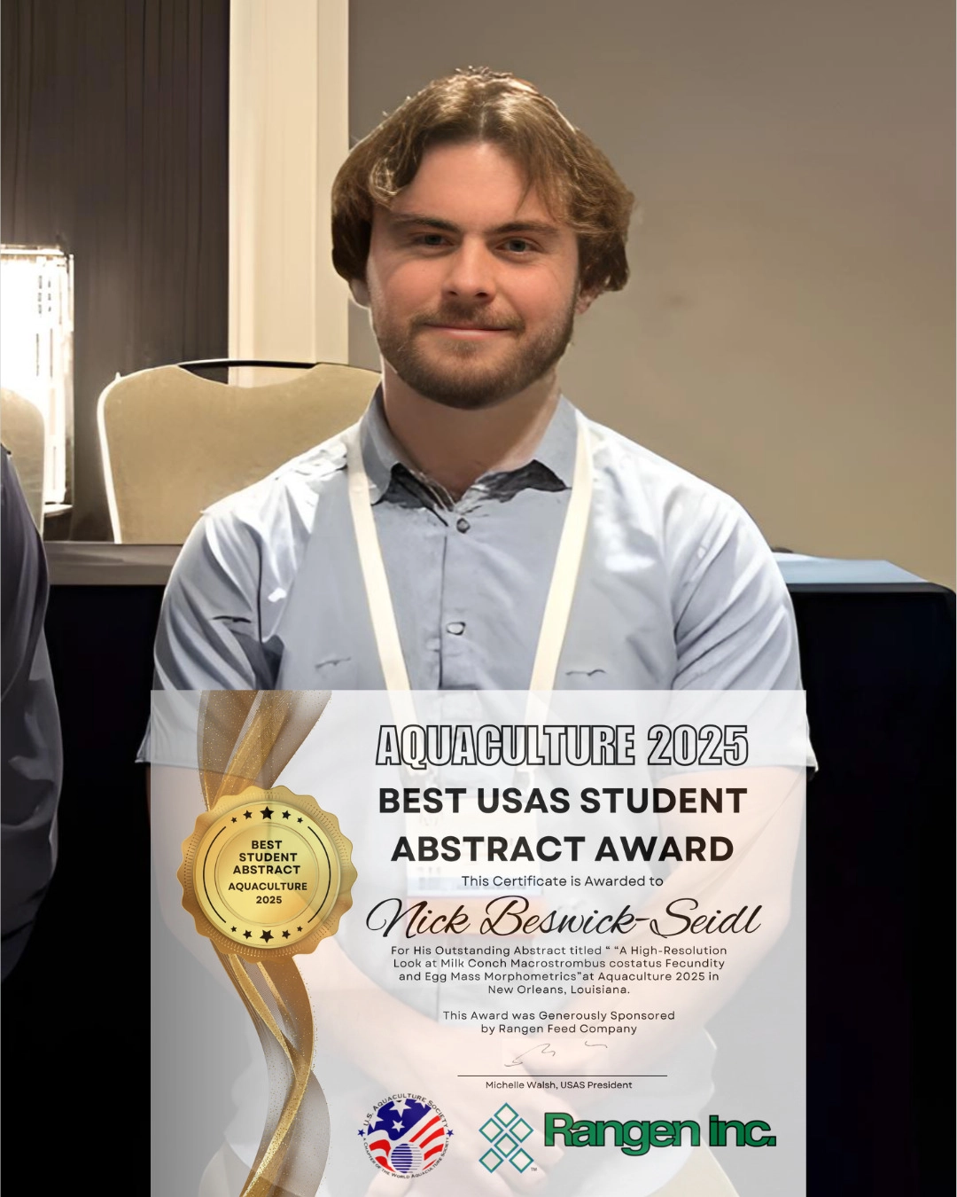 Beswick Seidl headshot with award