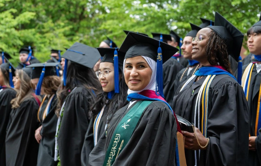 A group of graduates in regalia 
