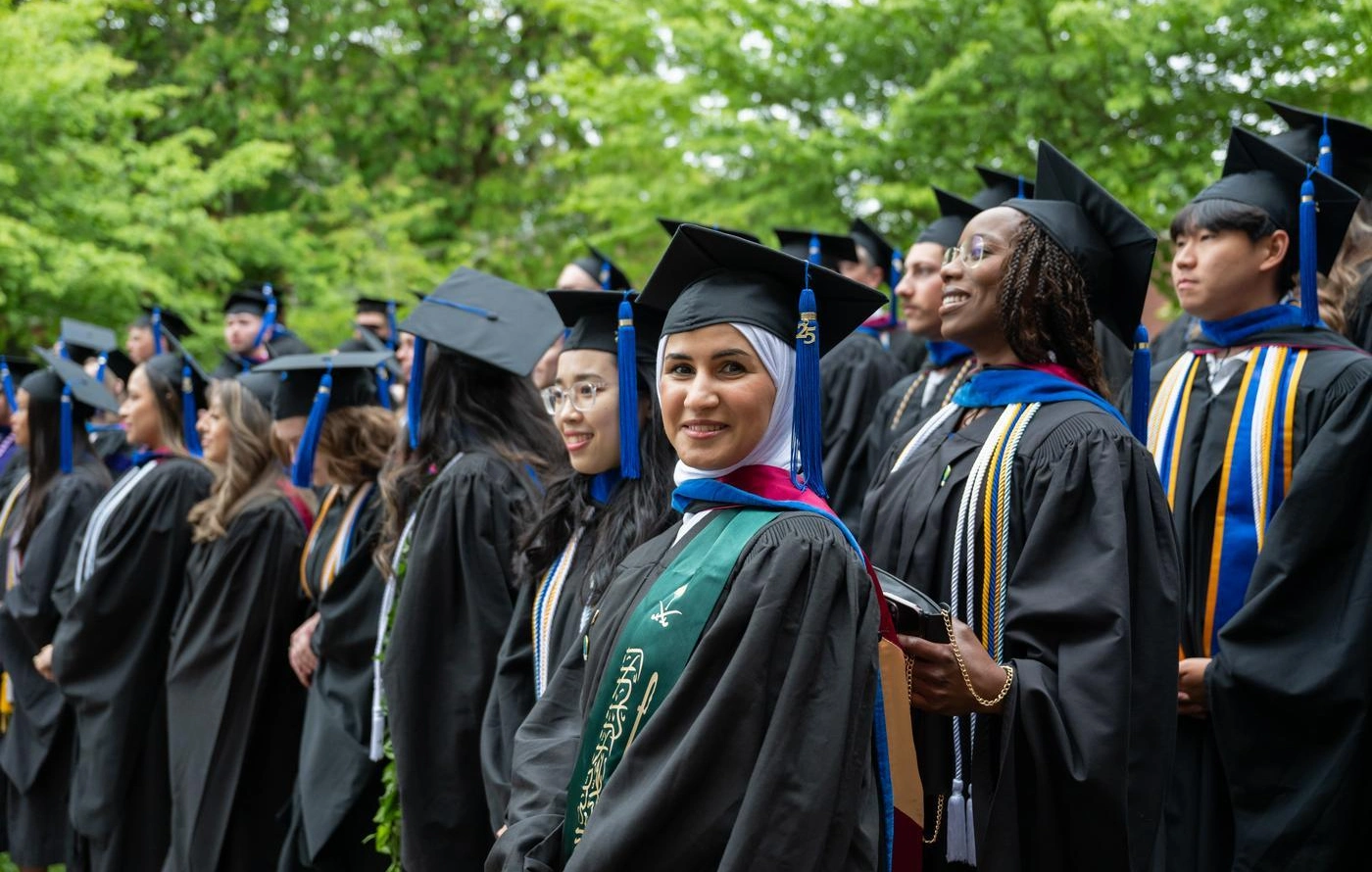 A group of graduates in regalia 