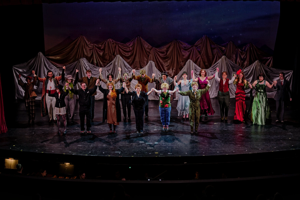 Students performing on stage