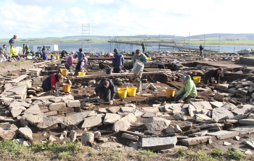 Researchers excavating Ness of Brodgar