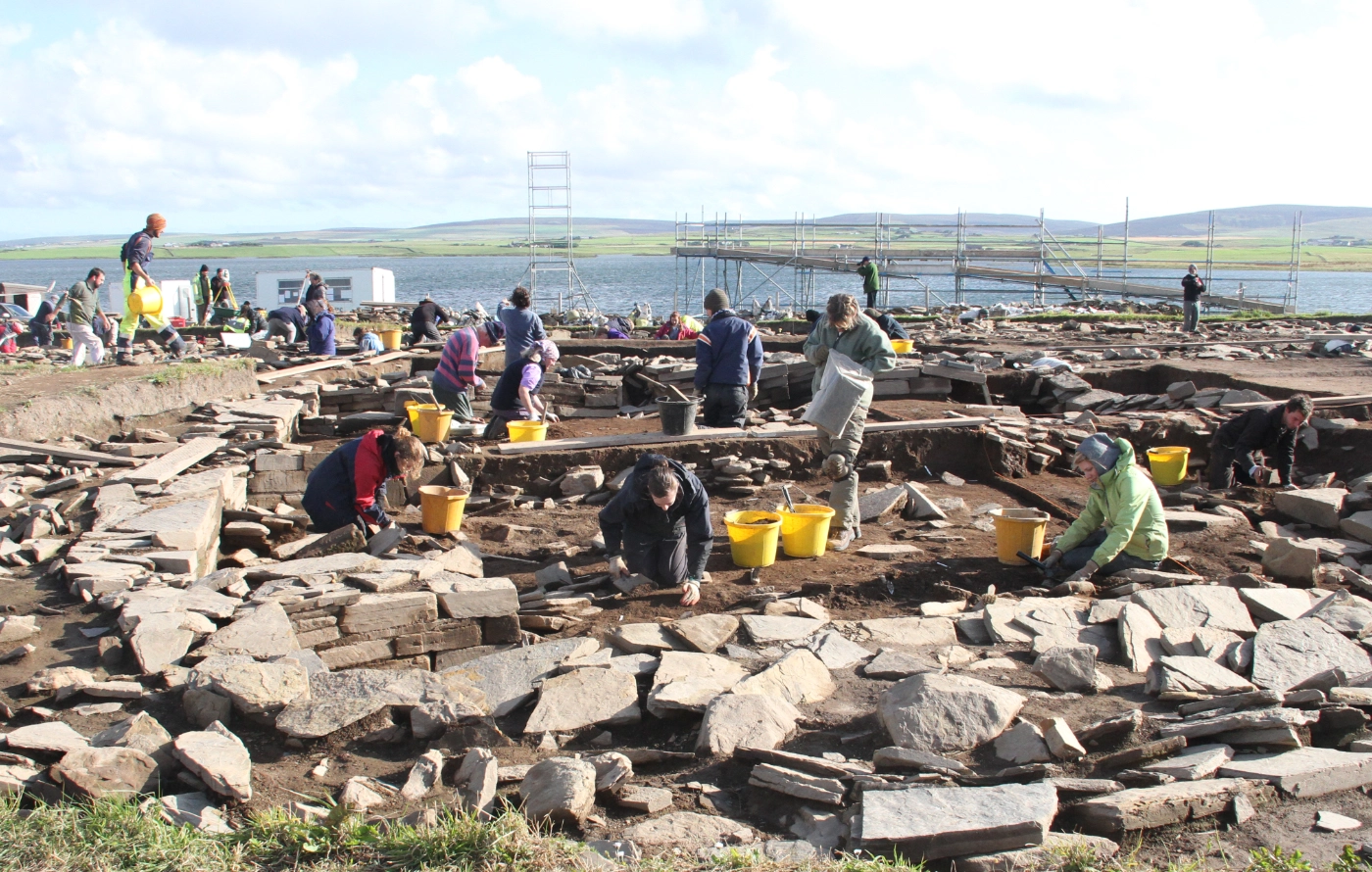 Researchers excavating Ness of Brodgar