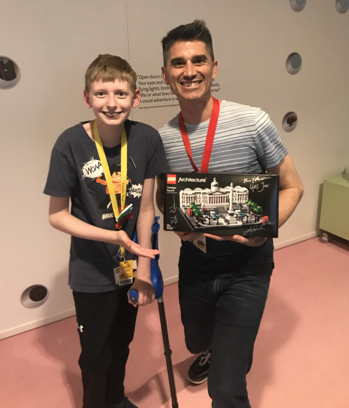 Childers with a LEGO builder