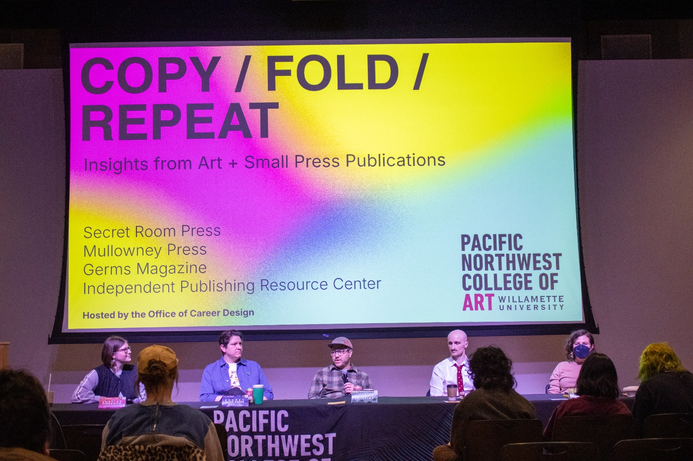 A panel discussion with art and small press publishers